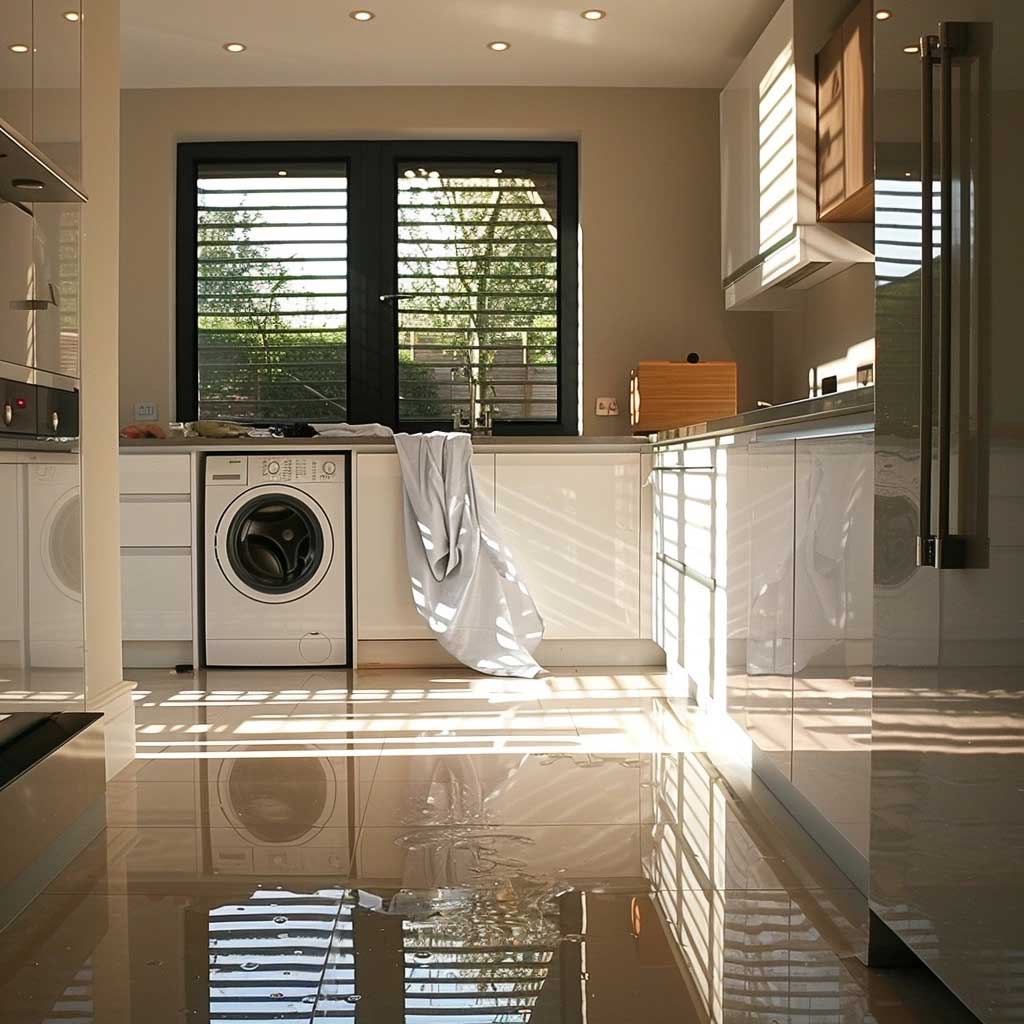 Emergency plumber fixing burst pipe in York home