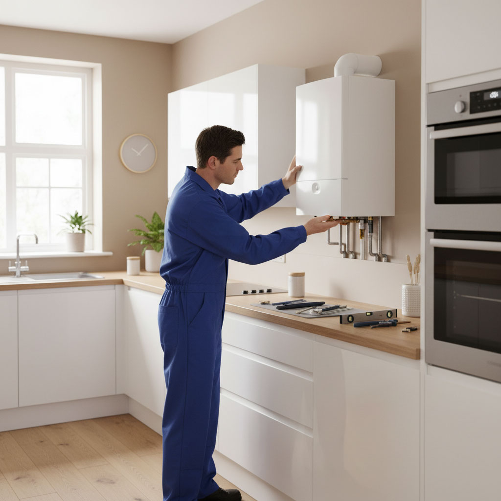 gas-safe-engineer-installing-modern-boiler-in-york-kitchen